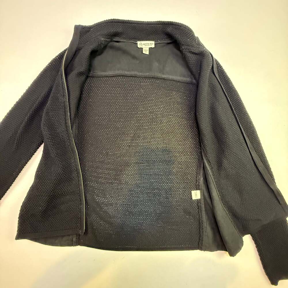 Austin Reed London New York Waffle Knit Full Zip Cardigan